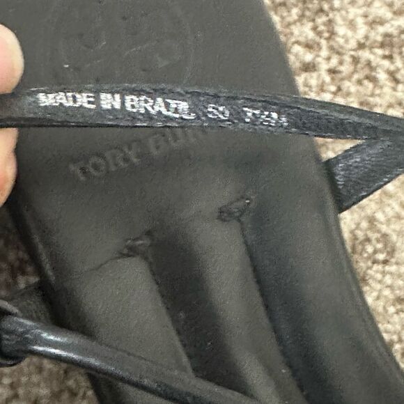 Tory Burch Emmy Black Leather Sandals 7.5 - Picture 5 of 5